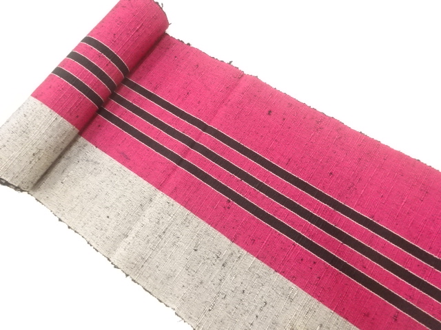 JAPANESE KIMONO / ANTIQUE BOLT FOR HASSUN OBI / WOVEN STRIPE